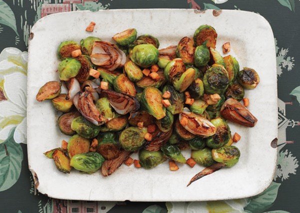 Brussels sprouts with shallots and salt pork