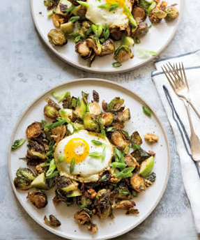 Brussels sprouts with sunny-side eggs & Dijon