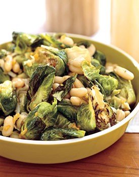 Brussels sprouts with white beans and pecorino