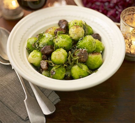 Brussels with chestnuts & sage
