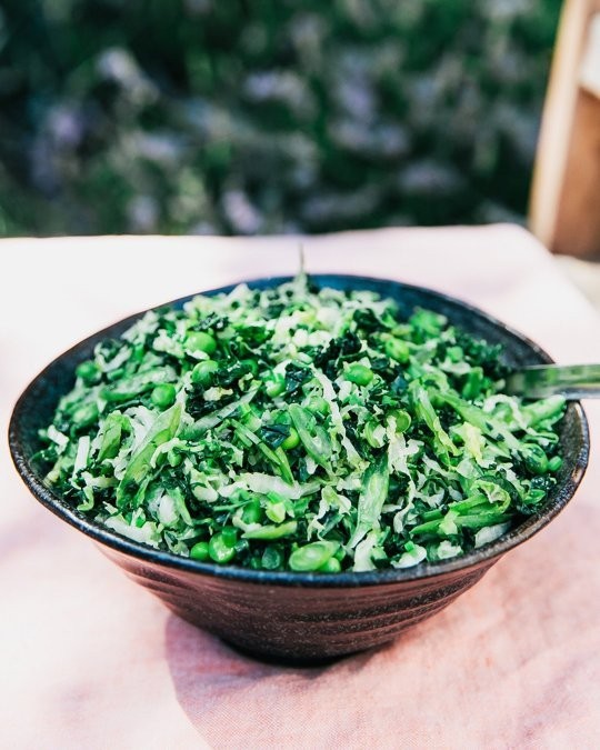 Bryant Terry's napa cabbage & kale coleslaw with creamy miso-ginger dressing