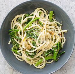 Bucatini with broccolini, capers, and lemon