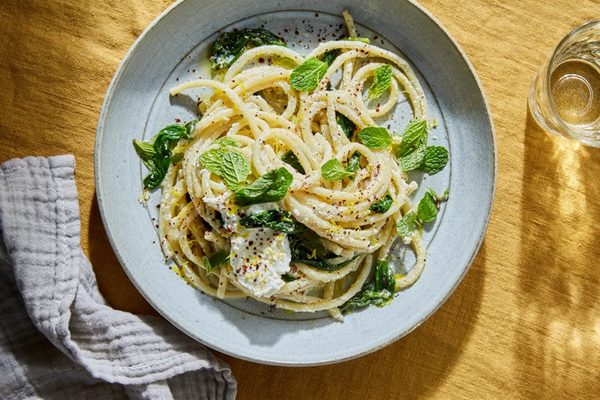 Bucatini with ricotta & sumac