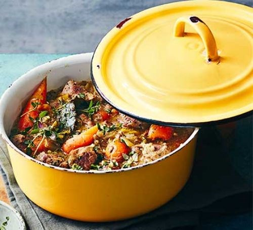 Buckwheat & spring lamb stew