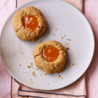 Buckwheat and almond thumbprint jam cookies