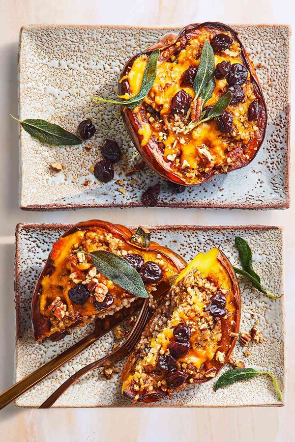Buckwheat and cheddar stuffed acorn