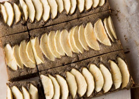 Buckwheat, apple, and brandy cake