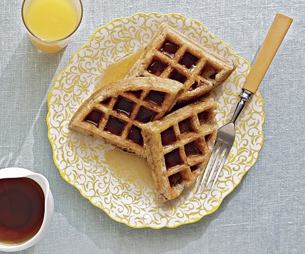 Buckwheat-bacon waffles