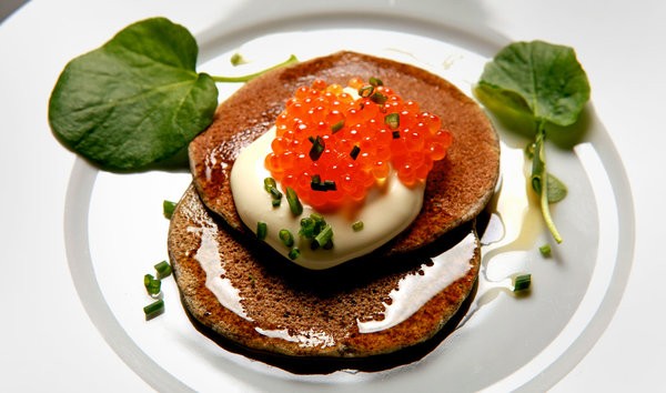 Buckwheat blini with caviar