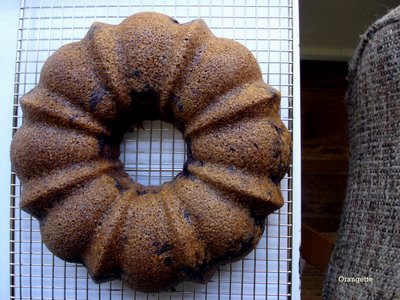 Buckwheat bundt cake with blueberries