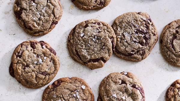 Buckwheat chocolate-chip cookies with sea salt