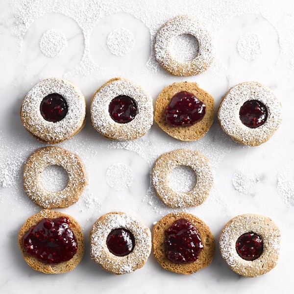 Buckwheat Linzer cookies