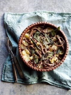 Buckwheat pasta with potato, cabbage and cheese (Pizzoccheri)