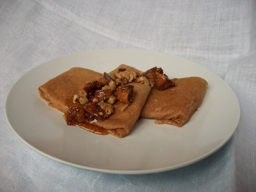Buckwheat ricotta blintzes with figgy relish