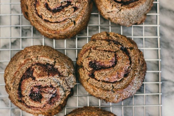 Buckwheat scones with cherry jam