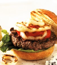 Buffalo burgers with pepper Jack cheese