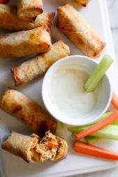 Buffalo chicken egg rolls