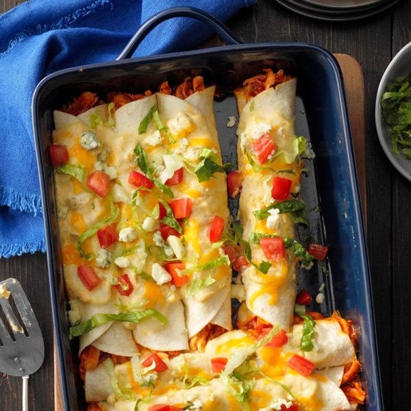 Buffalo chicken enchiladas