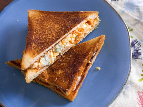 Buffalo chicken grilled cheese sandwich