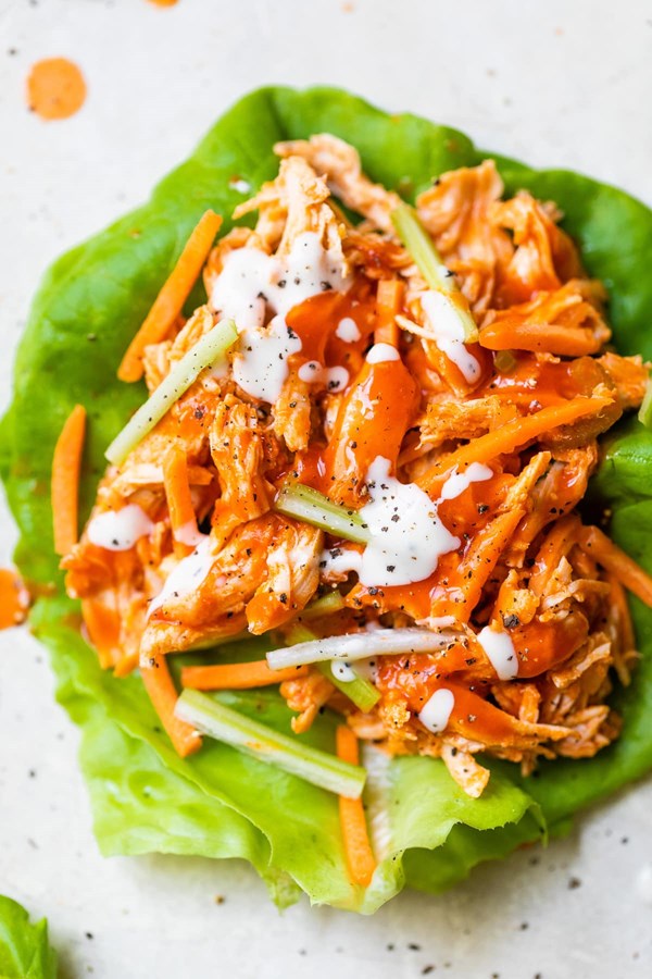 Buffalo chicken lettuce wraps 