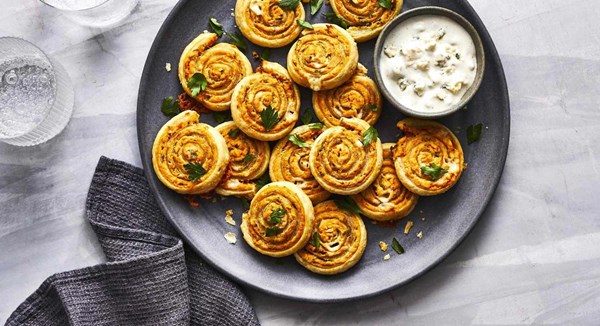 Buffalo chicken pinwheels