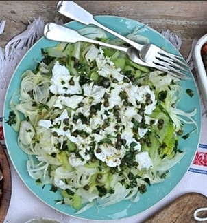 Buffalo mozzarella with fennel, caper and tarragon dressing