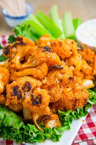 Buffalo roasted cauliflower