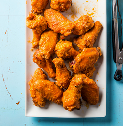 Buffalo-style grill-fried chicken wings