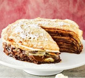 Build-your-own chocolate & peanut butter pancake cake