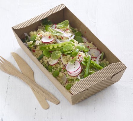 Bulghar & broad bean salad with zesty dressing