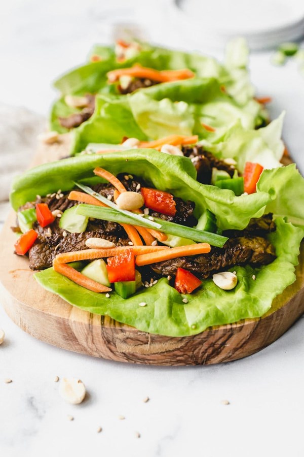 Bulgogi beef lettuce wraps