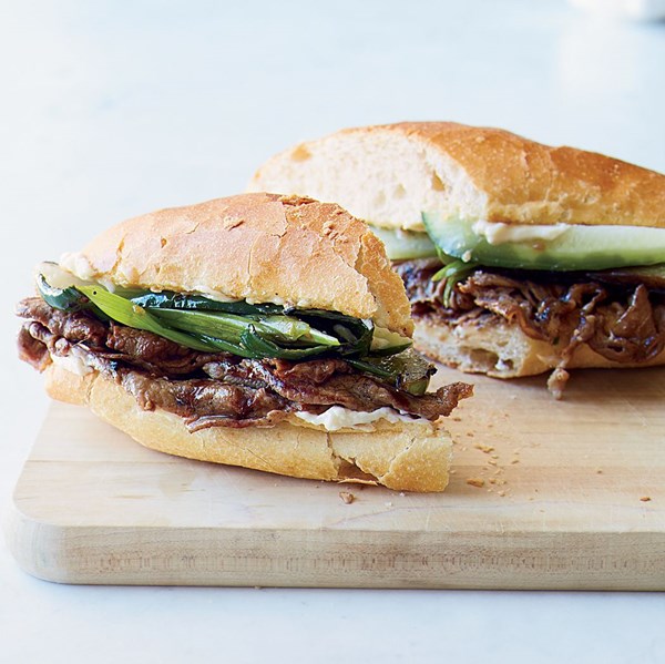 Bulgogi-style pepper steak sandwiches
