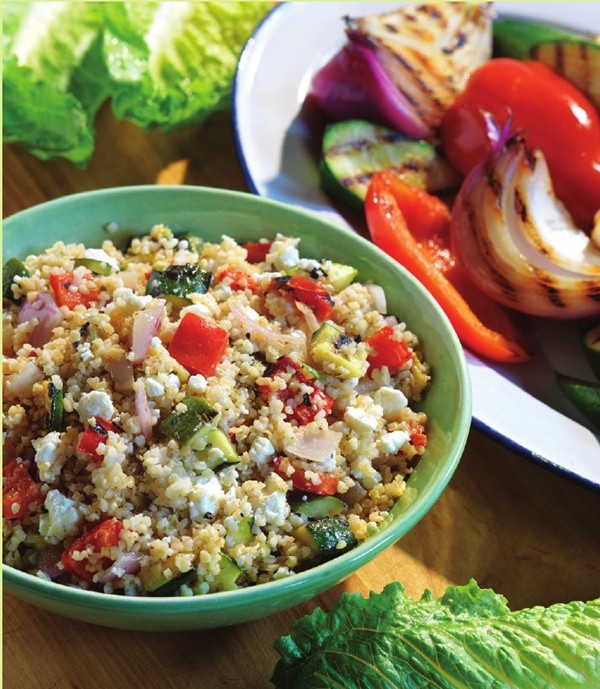Bulgur and grilled vegetable salad