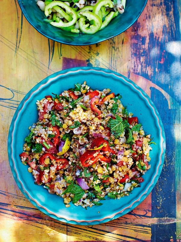 Bulgur and lentil salad