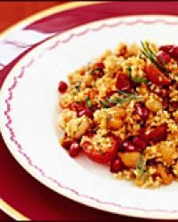 Bulgur, pomegranate and walnut salad