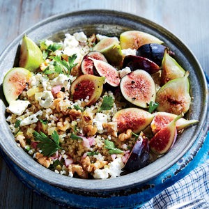 Bulgur salad with figs and preserved lemons