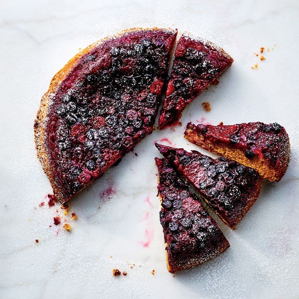 Bumbleberry buttermilk upside-down cake