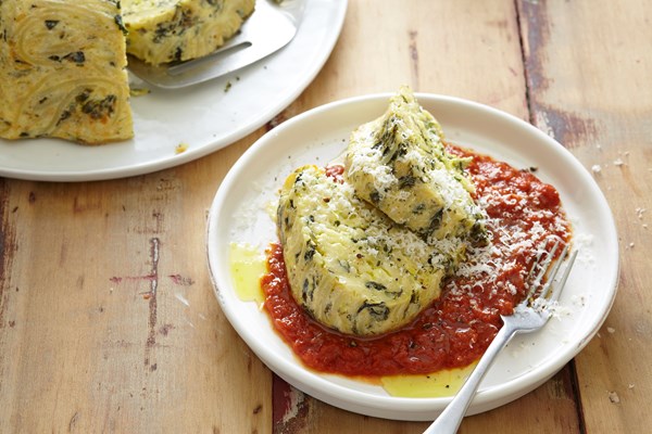 Bundt spinach-spaghetti pie