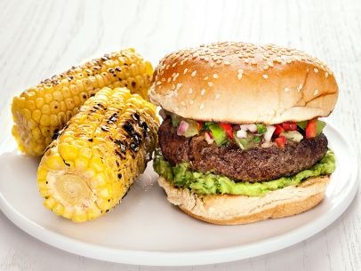 Burgers with green tomato salsa