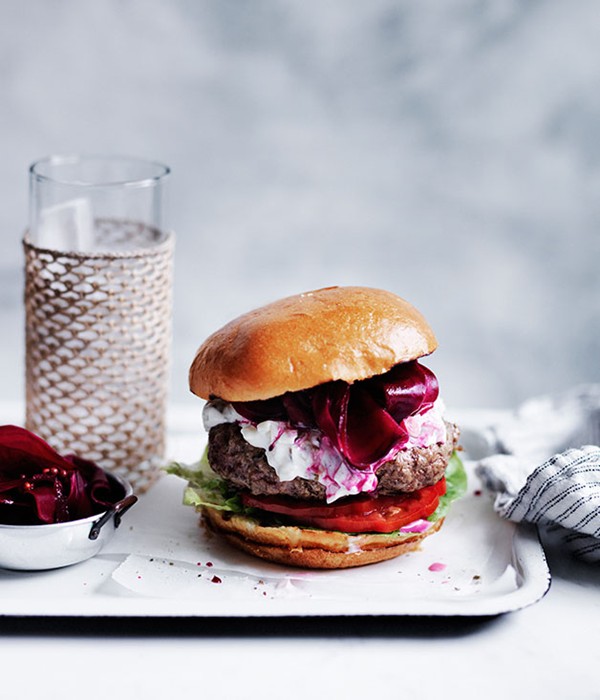Burgers with pickled beetroot