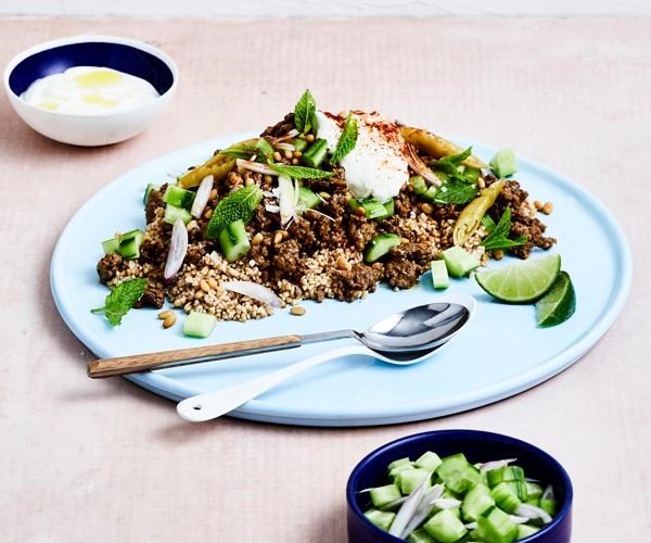 Burghul with spiced lamb