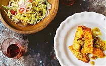 Burmese chilli fish with hot and sour salad
