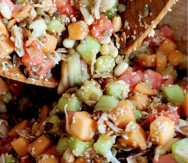 Burmese melon salad (Burmese gin thoke)