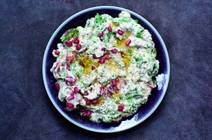 Burnt aubergine with tahini