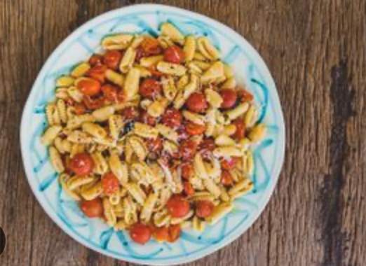 Burnt butter and cherry tomatoes with cavatelli