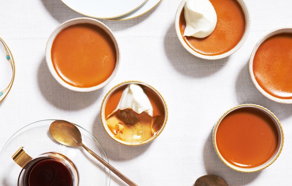 Burnt-caramel custards