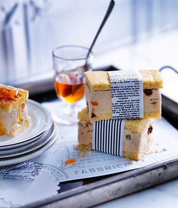Burnt-honey and ricotta gelato slice