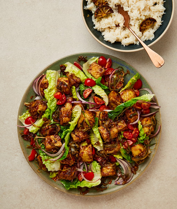 Burnt lime and black pepper tofu