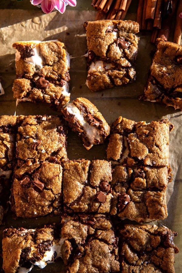 Burnt marshmallow brown sugar maple cookie bars
