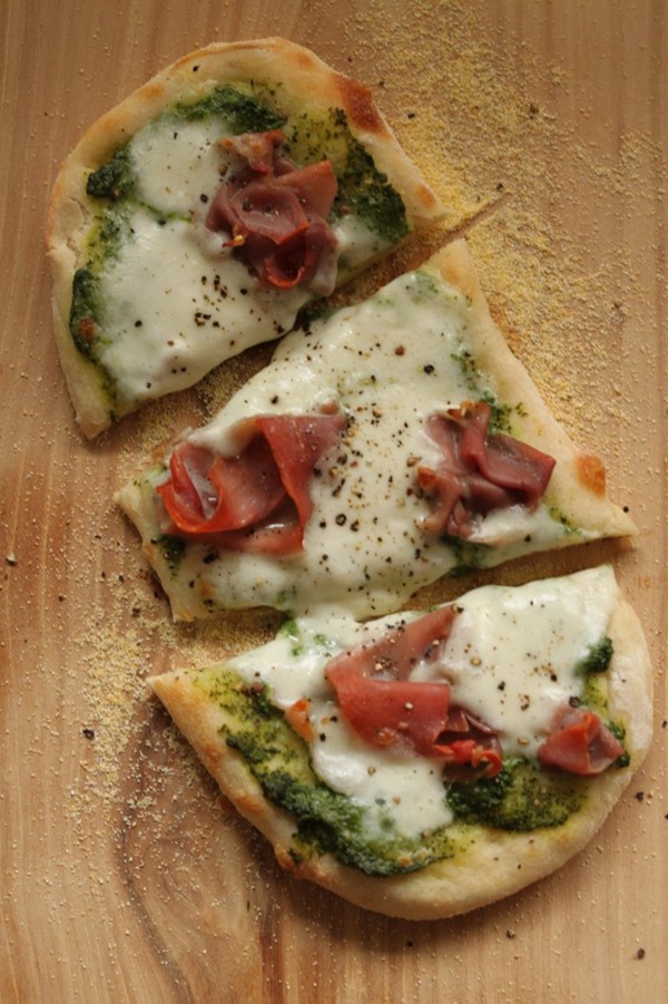 Burrata and prosciutto flatbread